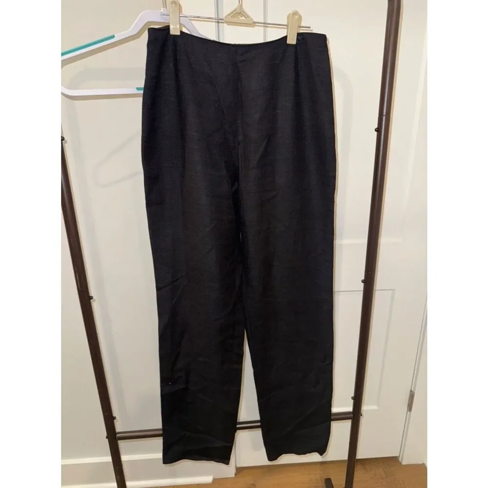 CHANEL Black Silk Pant with Signature Label